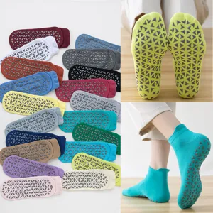 Professional non-slip yoga socks with silicone grips for pilates and home fitness