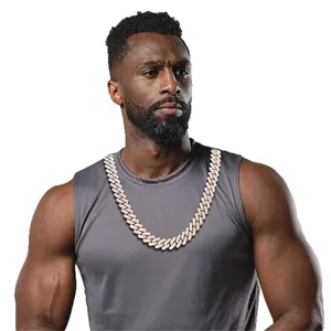 Men Women Iced Out Cuban Link Chain Necklace Rhinestone Hip Hop Jewelry Fashion Accessory