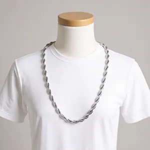 Collar de Cadena de Cuerda de Aleación de Zinc Unisex Joyas de Cuello Minimalistas de Eslabones Retorcidos Cadena Galvanizada de Estilo Frío Para Hombre Mujer