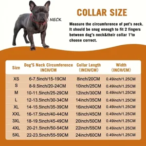 Detaillierte Größentabelle für das Strass-Kuba-Gliederketten-Halsband für Hunde und Katzen