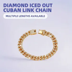 Collana a Catena Cubana Hip Hop Per Uomo Donna Strass Lega Oro Argento Oro Rosa Bracciale Gioielli Alla Moda