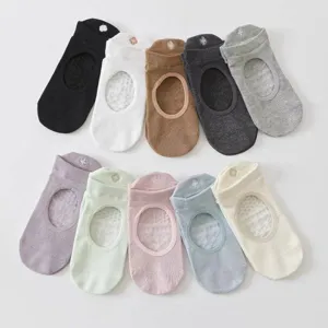 Non-slip yoga and pilates socks in ten assorted pastel and neutral colors