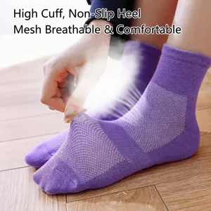 Atmungsaktive lila Trampolin-Socken mit rutschfesten Noppen für Kinder und Erwachsene