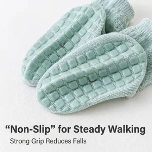 Atmungsaktive Mesh-Babysocken mit rutschfester 90% Silikon-Sohle für stabiles Laufen