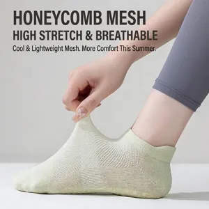 Ademende antislip yoga sokken met honingraat mesh ontwerp voor pilates en fitness training