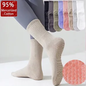 Calze da Yoga Antiscivolo da Donna in Cotone Traspirante Calzini con Grip in Silicone per Pilates Fitness Indoor