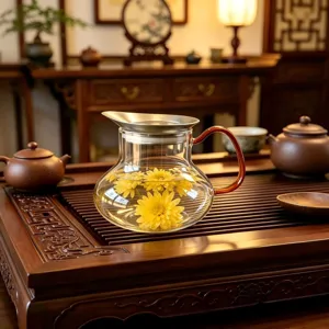 Théière en Verre Borosilicaté Avec Couvercle en Titane Pur Et Filtre Résistant à la Chaleur Clair Infuseur