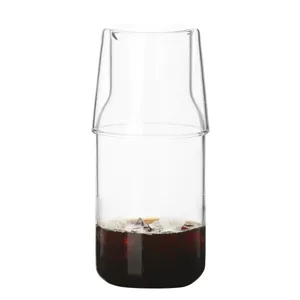 Ensemble carafe à eau et verre en verre borosilicaté minimaliste pour boissons froides
