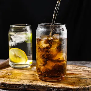 Dosenförmiges Borosilikatglasbecher Transparent Saft Kaffeetasse Handgefertigt Hitzebeständig Getränk Trinkgläser Für Zuhause Büro