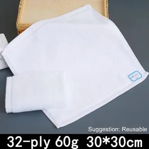 Hochwertiges weißes quadratisches Waschlappen aus 100 % Baumwolle 30x30 cm für Hotels