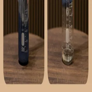Close-up detail showing the colorfastness and water absorption test for a cotton hand towel