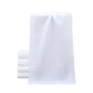 Soft disposable white towels set for travel hotel and salon use cotton absorbent face cloth