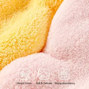 High-quality super soft thick coral fleece hanging hand towel with strong water absorption