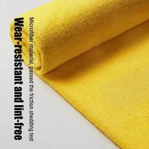 Asciugamano professionale giallo per lavaggio auto in morbida microfibra corallo
