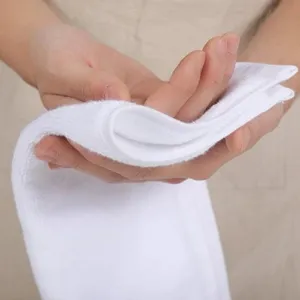 Premium thick white cotton square towel for professional hotel kitchen and catering use