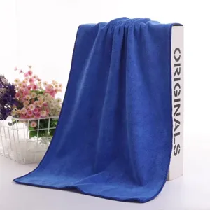 Thickened blue microfiber cleaning towel for professional housekeeping and car washing.
