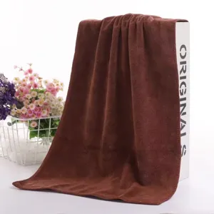 Detailed view of a premium brown thickened microfiber cleaning towel for home use