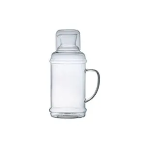 Large capacity 2L heat-resistant clear glass water pitcher with multi-functional lid cup