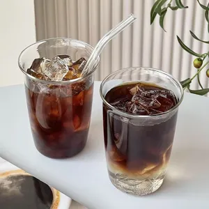 Taza de Vidrio de Borosilicato Alto Estilo Ins Lujo Ligero Transparente Capa Única para Café Leche Jugo Hogar Oficina