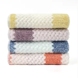 Set of four ultra-absorbent coral fleece dish towels for kitchen and household cleaning
