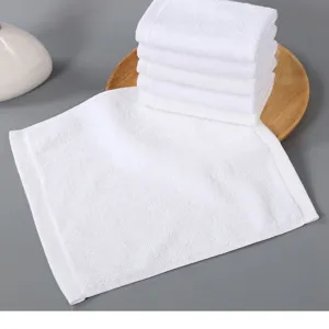 Premium 10-pack of pure cotton white small square towels for multi-purpose home and hotel use