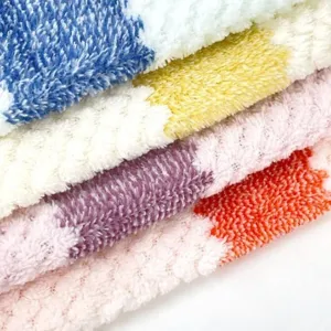 Soft colorful coral fleece kitchen dishcloths with highly-absorbent microfiber texture