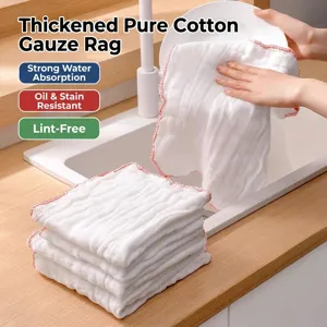 Paño de Cocina de Hilo de Algodón Reutilizable Paño de Limpieza de Cocina de Gasa Espesada Absorbente Toalla de Plato No Grasa