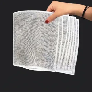 Chiffon à vaisselle en maille d'acier argenté pour nettoyer la cuisine