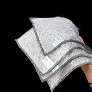 Chiffon en fil d'argent durable pour un nettoyage efficace de la cuisine et des casseroles