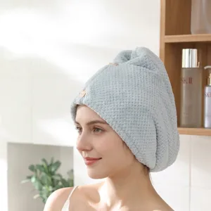 Serviette turban cheveux à séchage rapide pour femme avec décor ours