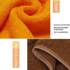 Macro detail of high-absorbent thick cotton terry fabric with reinforced overlock edge