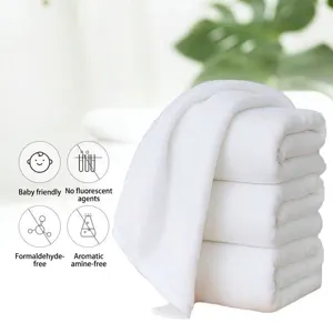 Premium soft white pure cotton bath towels ultra absorbent for hotel and daily home use
