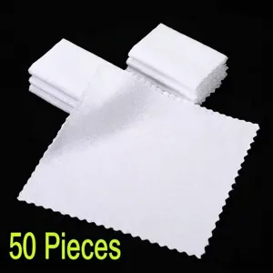 White Microfiber Square Cleaning Cloth Disposable Absorbent Towel For Hotel Restaurant Bakery Scalloped Edges Kitchen Hand Towel