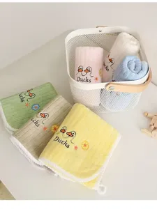 Asciugamani morbidi e assorbenti per bambini con ricamo a forma di anatra carina