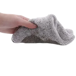 Paño de limpieza de cocina de fibra de carbón de bambú gris espesado de alta absorción
