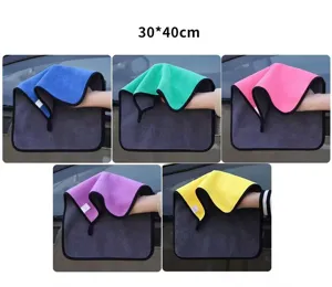 Microfiber cleaning cloths in assorted colors for kitchen and car, 30x40cm size