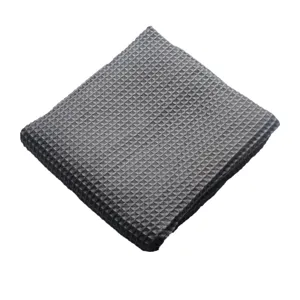 High-absorbent dark grey waffle weave cleaning cloth for kitchen and household use