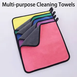 Absorbent Coral Fleece Cleaning Cloth Thick Kitchen Dish Cloth Non-Linting Towel For Housework Car Cleaning Washing Cloths