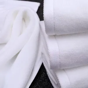 Premium thickened white cotton bath towels with soft texture for hotel and luxury home use