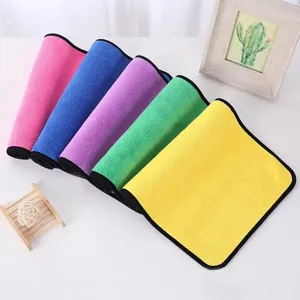 Multicolor super absorbent lint-free microfiber cleaning towels for kitchen and home use