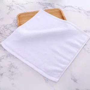 Close-up detail showing the soft absorbent texture of this white cotton square towel