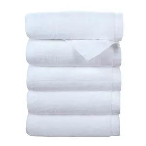 Asciugamano Bianco in Puro Cotone Altamente Assorbente Tinta Unita Asciugamano Viso per Hotel Salone Casa Bagno Spesso Morbido
