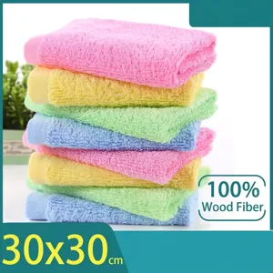 Thickened Wood Fiber Cleaning Cloth Dishcloth For Kitchen Oil Removal Absorbent Lint-Free Dish Towel Square Cleaning Rag