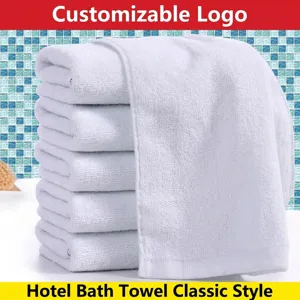 Hotel White Cotton Towel Soft Absorbent Bathroom Hand Face Towel For Spa Salon Home Kitchen Plain Weave Face Cloth