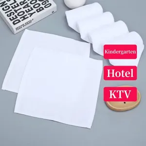 White Pure Cotton Square Towels Small Hand Towels Absorbent Washcloths For Bathroom Hotel Kindergarten Kitchen Cleaning Cloths