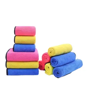 Dikke zachte absorberende koraalvlies schoonmaakdoekjes roze geel en blauw