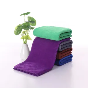 Juego de toallas de limpieza de microfibra absorbentes y gruesas en varios colores