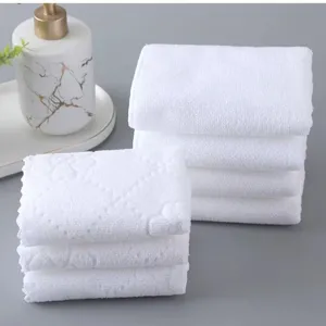 Premium soft white microfiber square face towels for professional hotel and spa hospitality use
