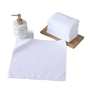 Premium soft white microfiber square hand towels for hotel hospital and home use