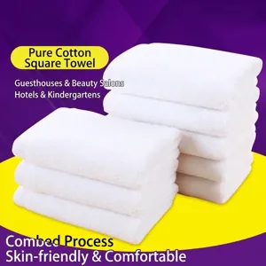 Premium absorberende witte 100% katoenen vierkante washandjes voor hotel en thuisgebruik